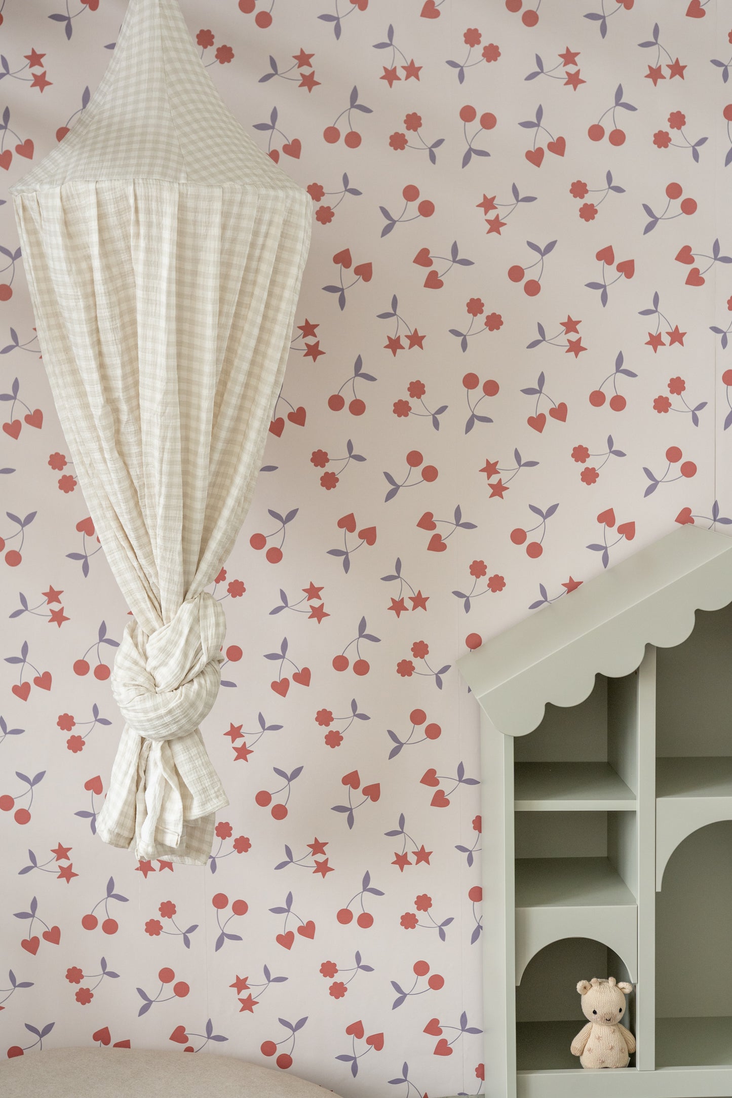 Matuu Sage Picnic Checked canopy hanging in children’s room – playful and cozy kids’ decor