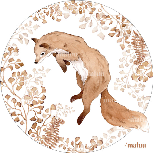 Autumn Fox Adventure – Herfst Vos Muursticker
