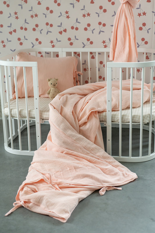 Rosy Cloud – Muslin Beddengoedset