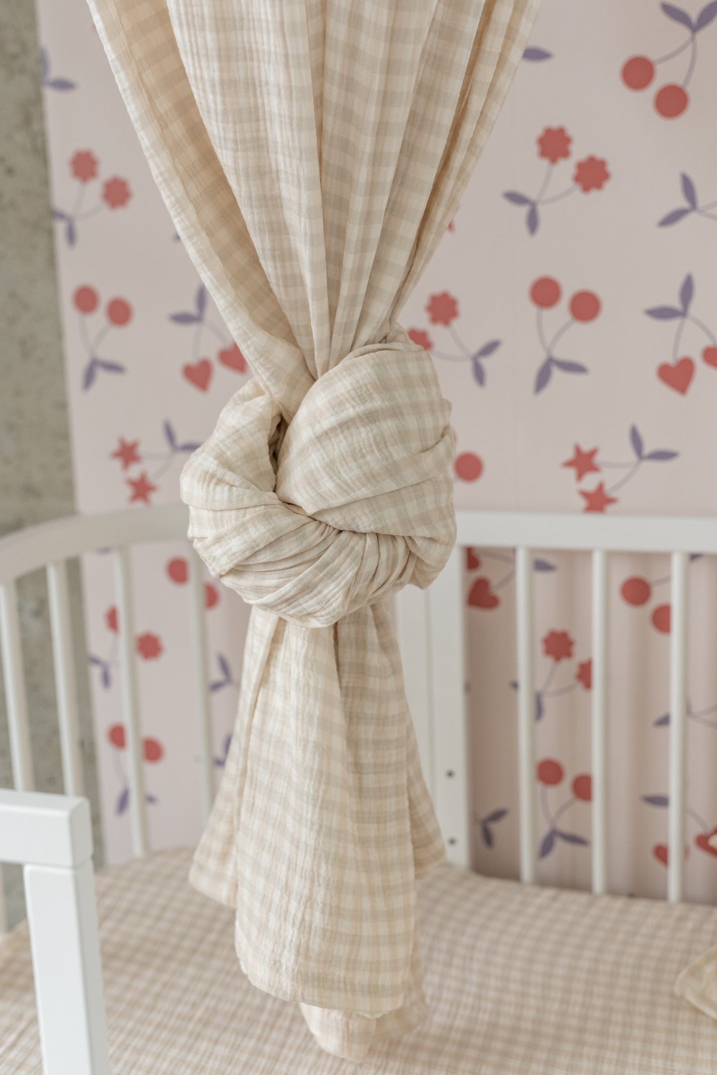 Beige & Sage Ruit – Bedhemel