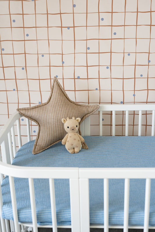 Sky Blue Stripes – Fitted Sheet