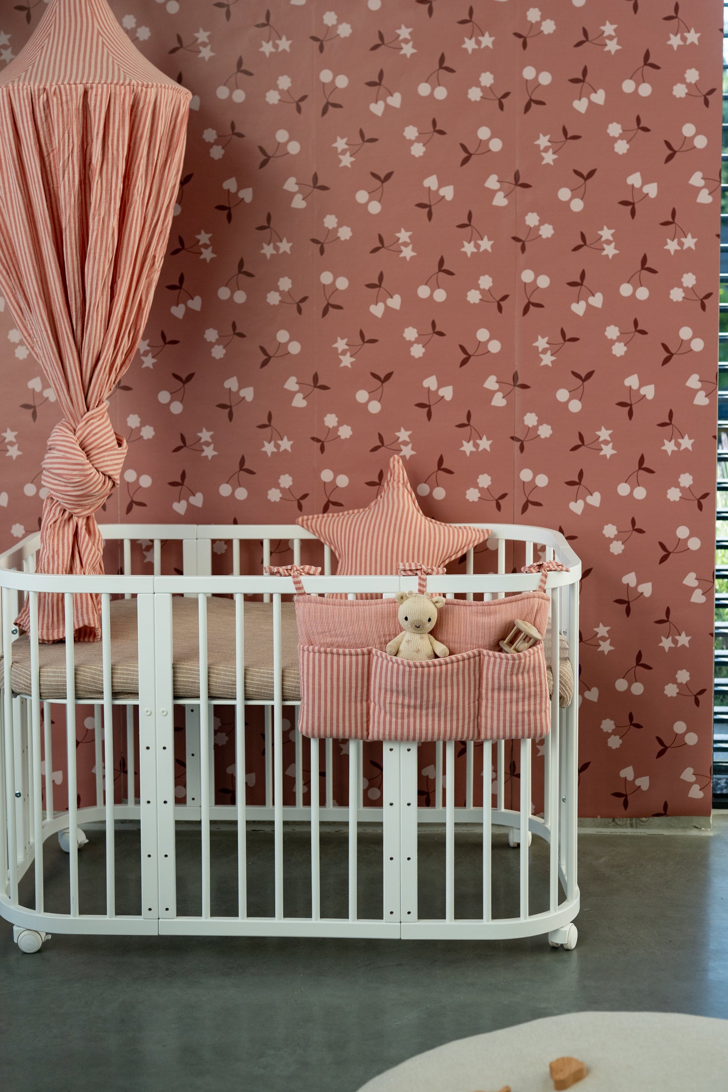 Blush Stripes – Ledikant Organizer / Bed Pocket