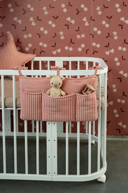 Blush Stripes – Ledikant Organizer / Bed Pocket