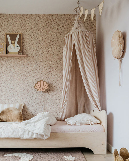 Beige Duo Stripes – Muslin Bedhemel