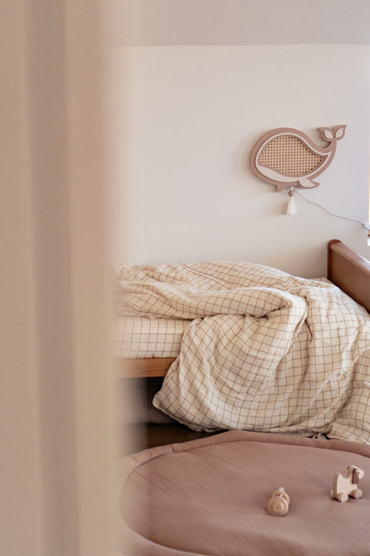 Brown Checked on Cream – Beddengoedset