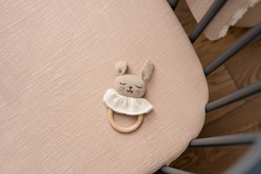 Warm beige - Linen Look Fitted Sheet