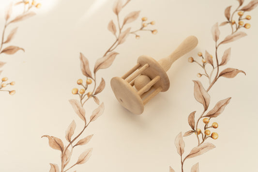 Brown Leaf Garland – crèmekleurig botanisch vliesbehang