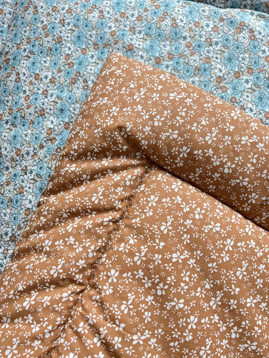 Matuu - Brown retro mini flowers - baby play mat, boxkleed