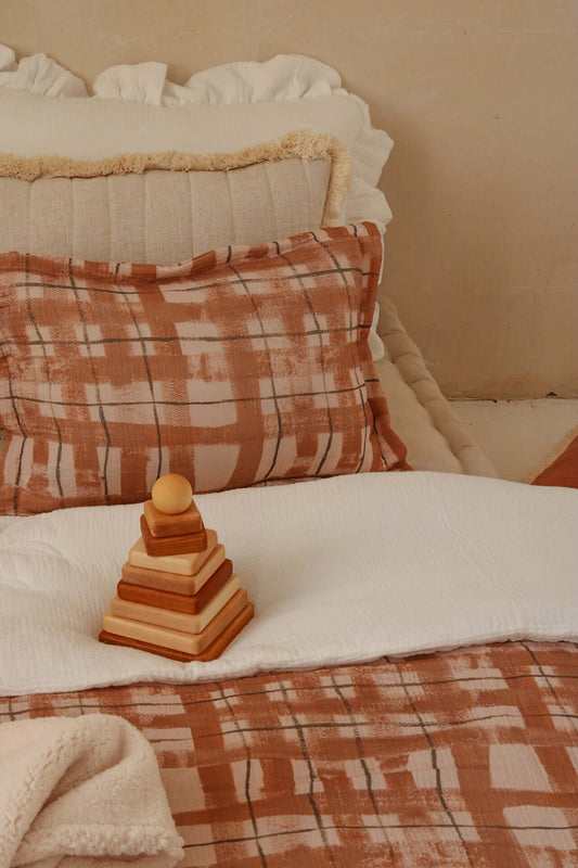 Kussen - Bruin roze rooster | Matuu