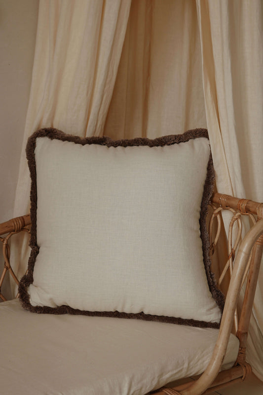 Matuu - Cream square linen pillow