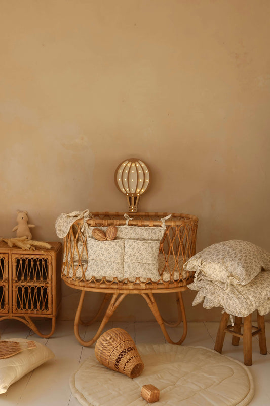 Hoeslaken - Neutraal retro bloemen | Matuu