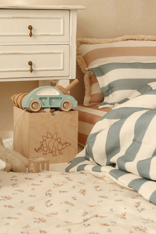 Beddengoed set | Dekbedovertrek and kussensloop - Blauwe streepjes | Matuu