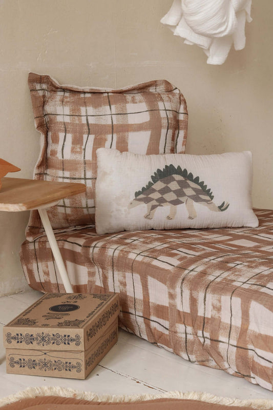 Kleine Mousseline Kussen - Retro dinosaurussen | Matuu