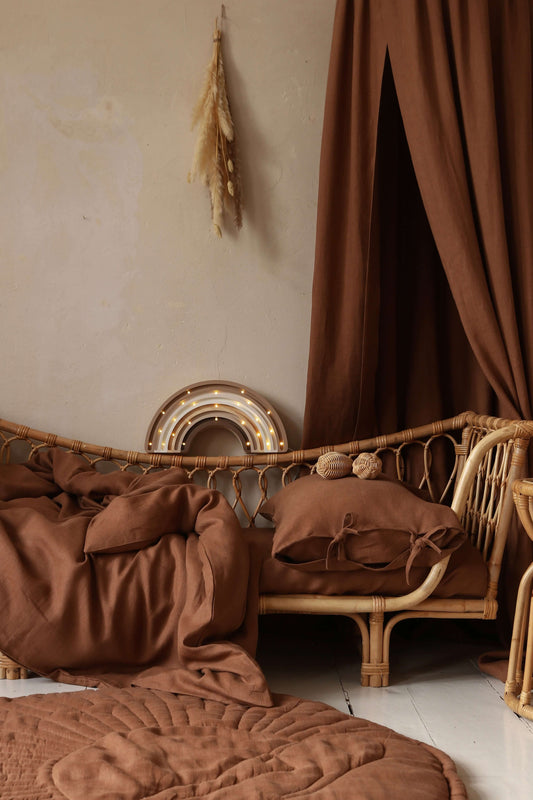 Hoeslaken - Bruin linnen | Matuu