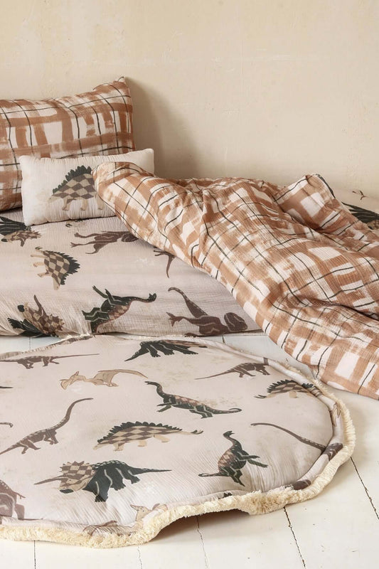 Mousseline Hoeslaken - Retro dinosaurussen | Matuu