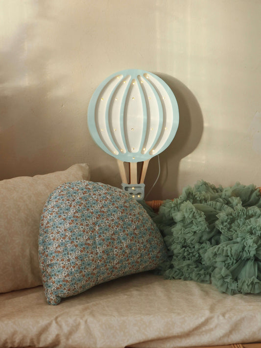 Matuu - Blue retro flowers - rainbow pillow