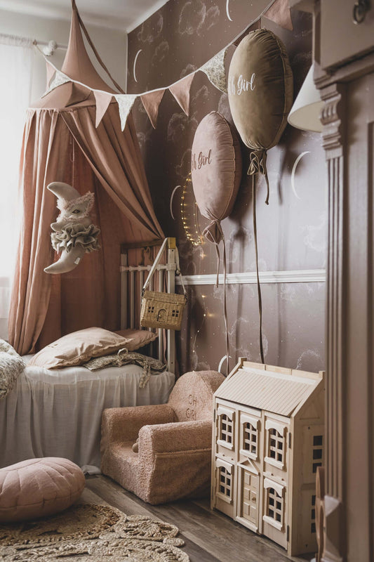 Bedhemel - Roze linnen retro style | Matuu