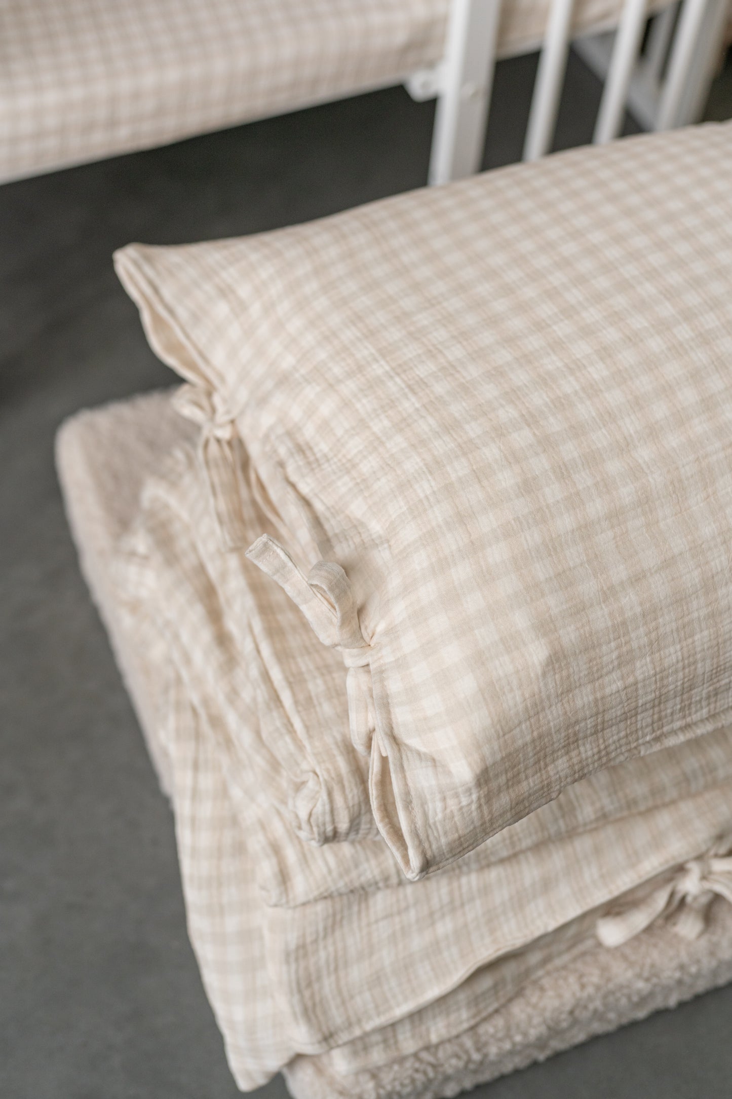 Beige & Sage Gingham - bedding set