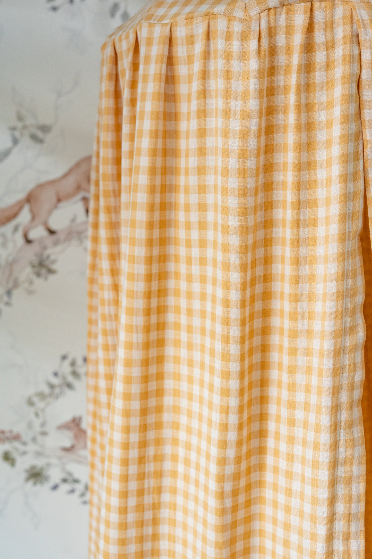 Yellow Gingham Canopy – Muslin Fabric