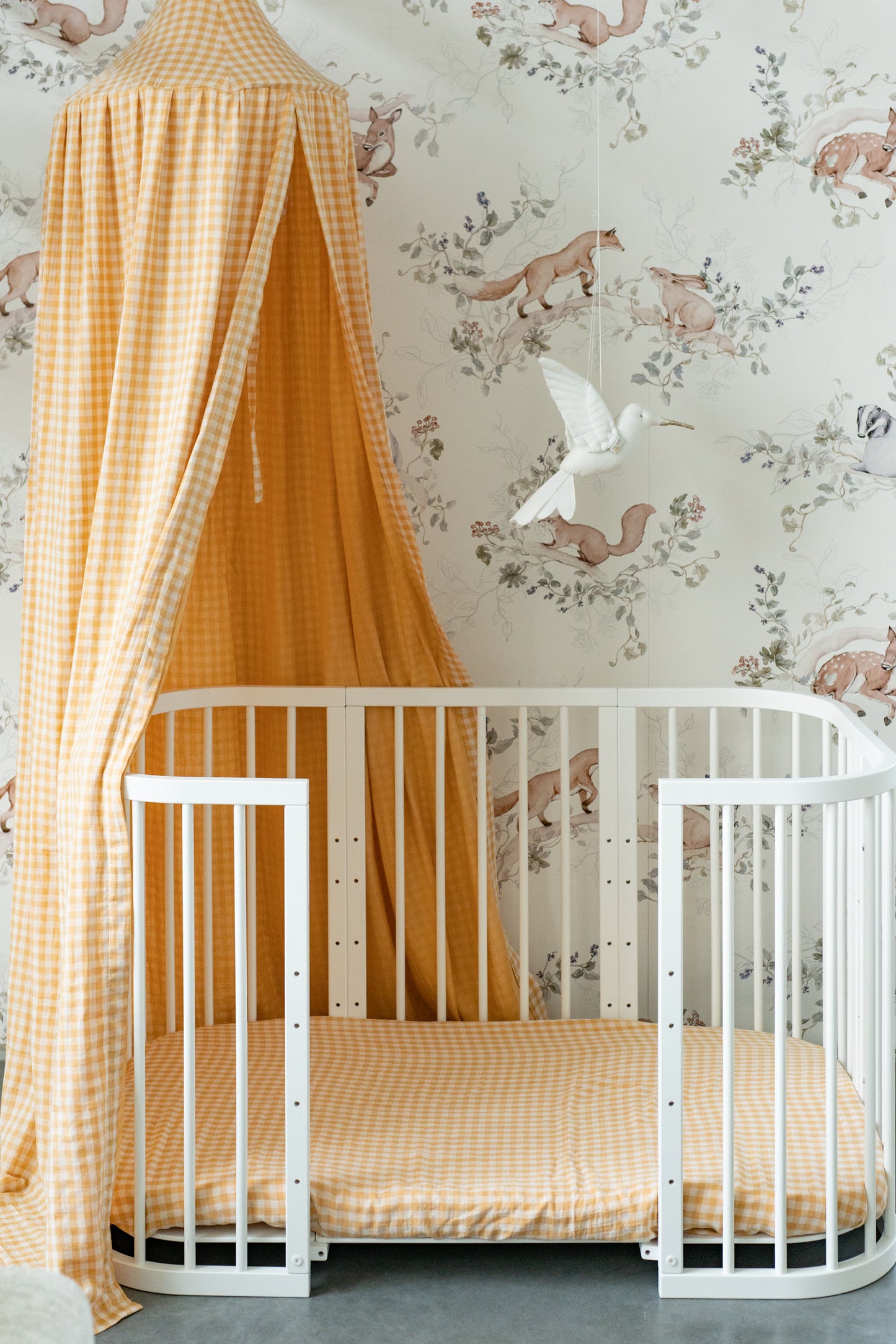 Yellow Gingham Canopy – Muslin Fabric