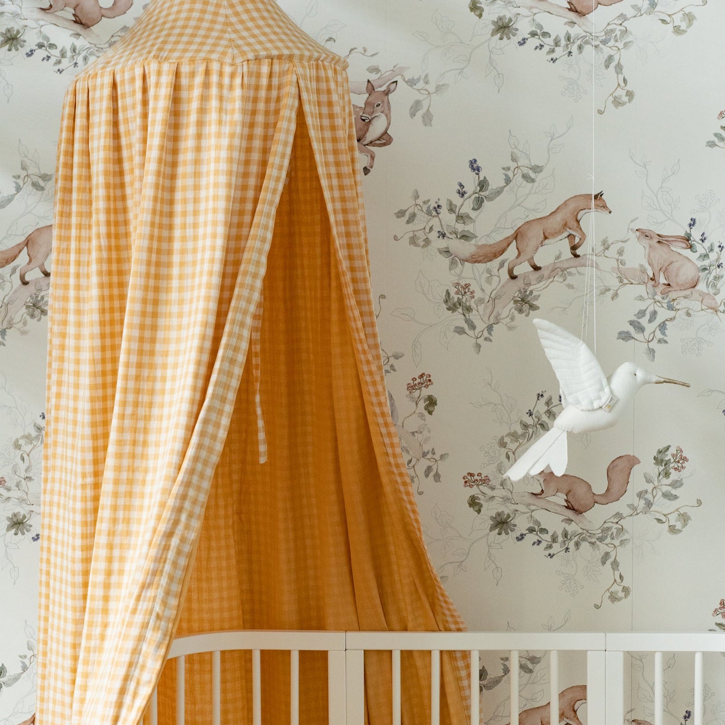 Yellow Gingham Canopy – Muslin Fabric