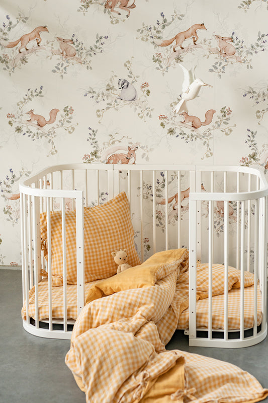 Woodland Whisper – white forest wallpaper