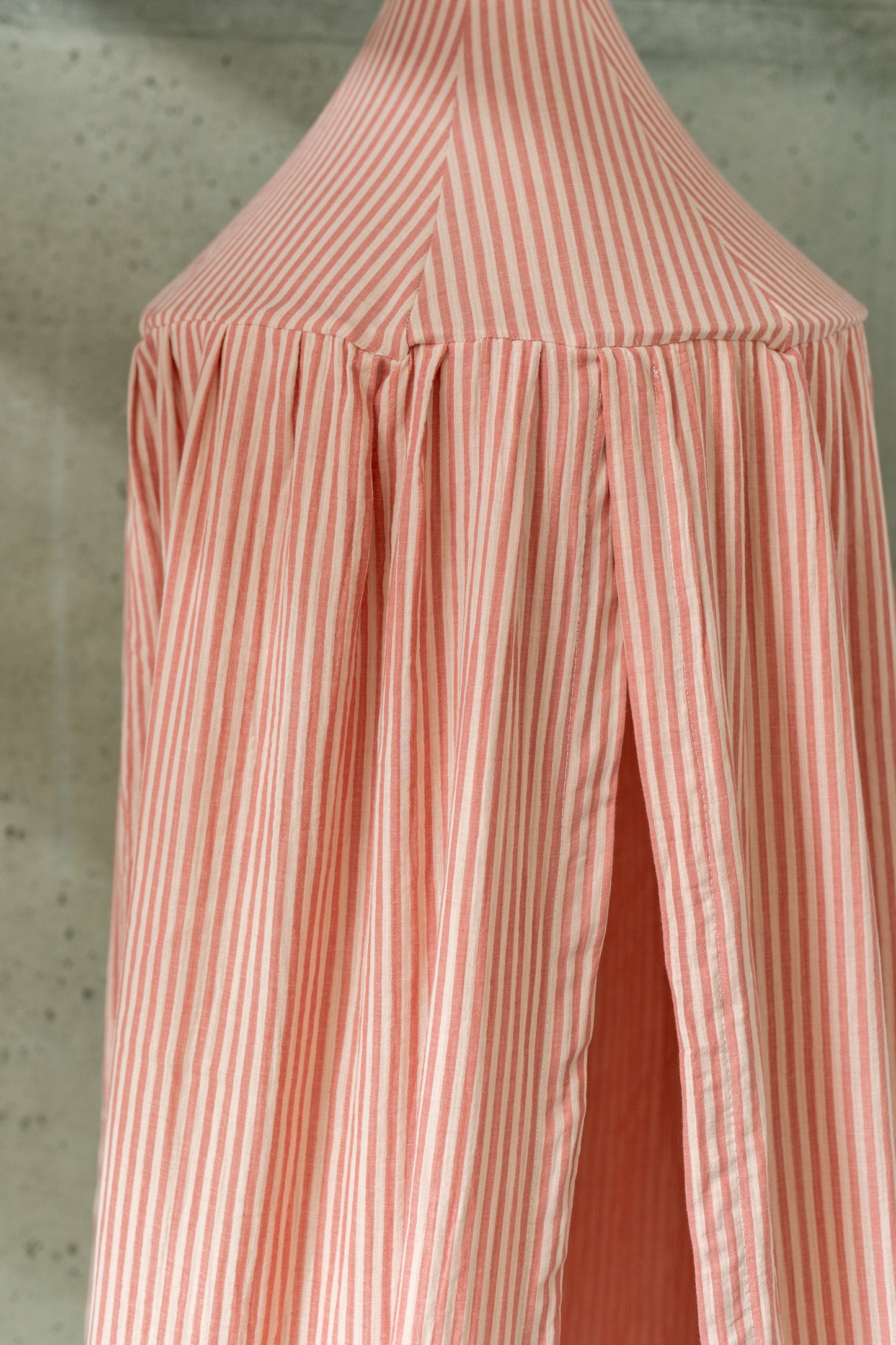 Matuu Blush Stripes muslin canopy – striped fabric canopy for kids’ room