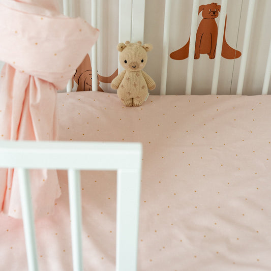 TILLYOU Mousselin Hoeslaken, set van 2, bedlaken voor kinderbed, 70 x 140 cm, 100% katoen, roze en amandel TILLYOU Mousselin Hoeslaken, set van 2, bedlaken voor kinderbed, 70 x 140 cm, 100% katoen, roze en amandel