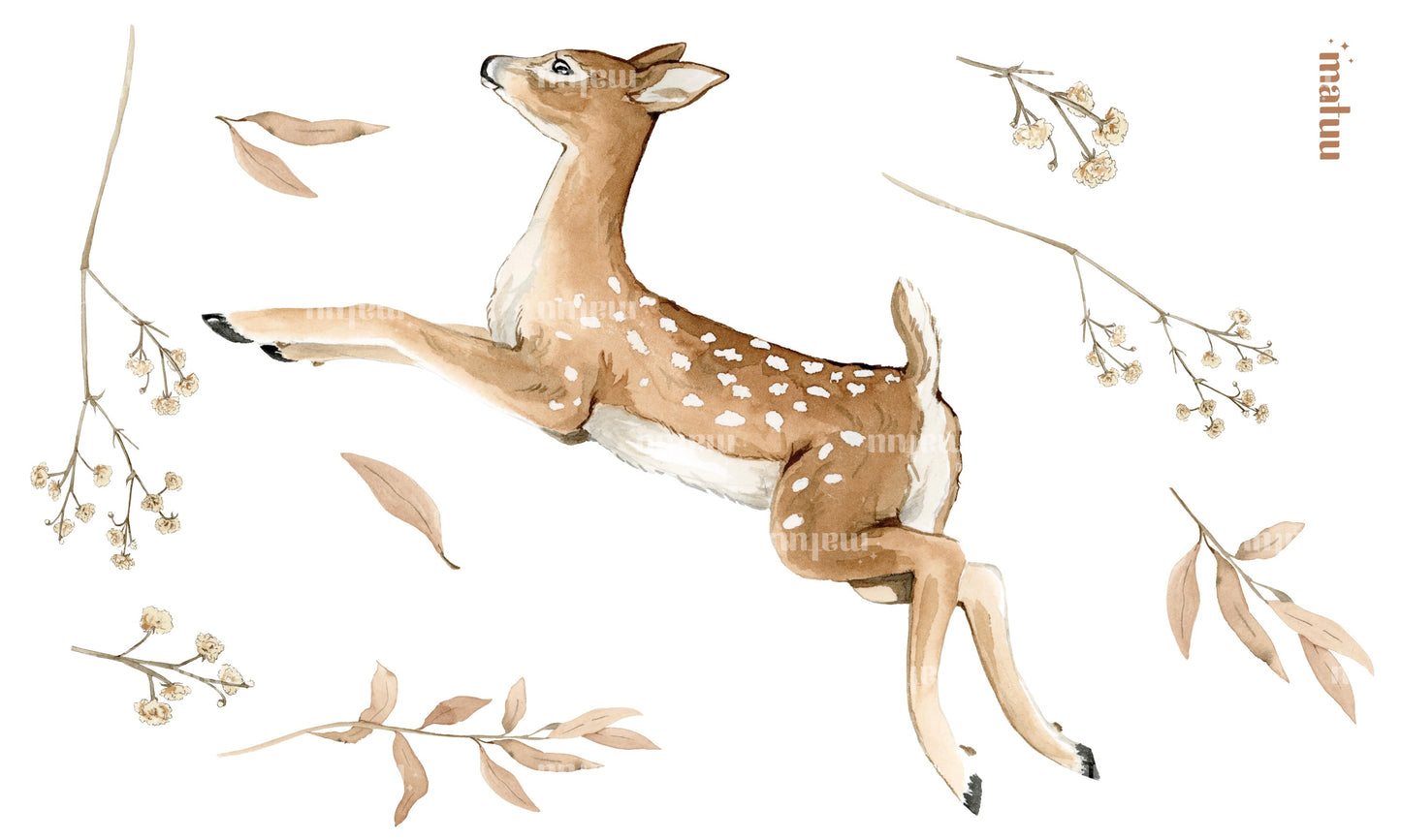 Sprightly Fawn - wall sticker, wall decal