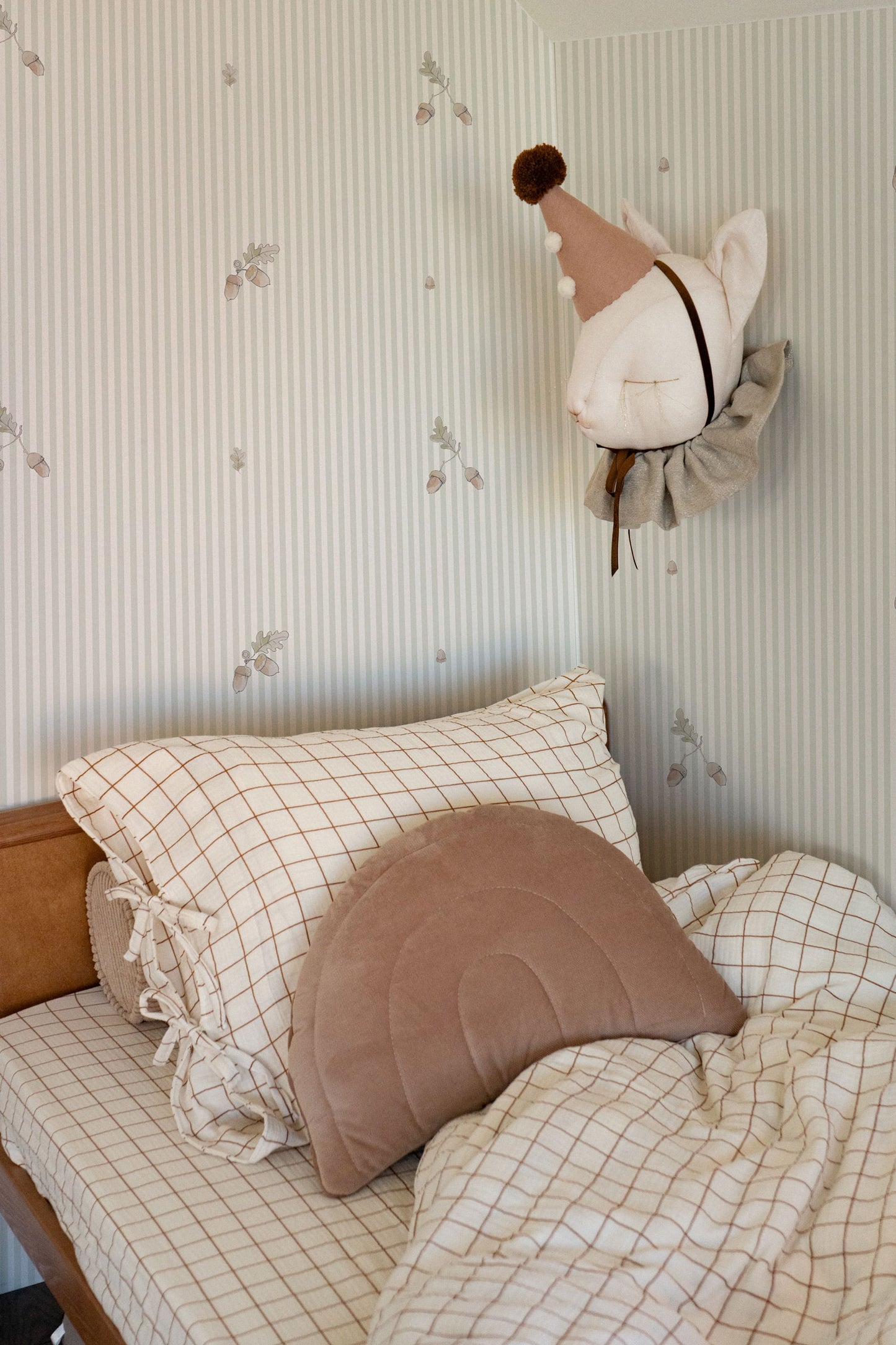 Acorn Stripes - grey-  beige wallpaper