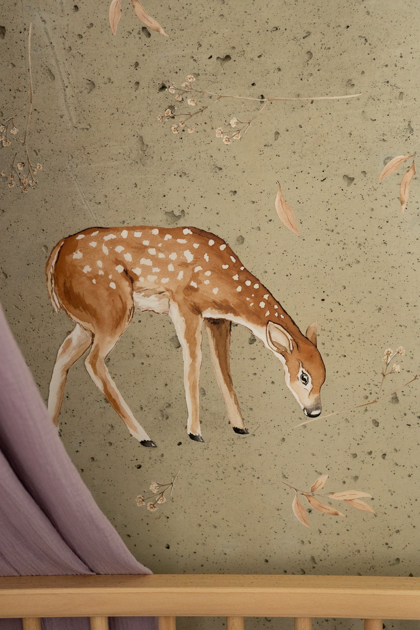 Grazing Fawn - wall sticker, wall decal