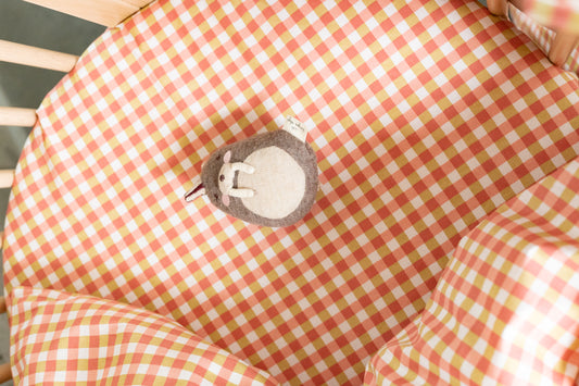 Peachy Gingham - Fitted sheet