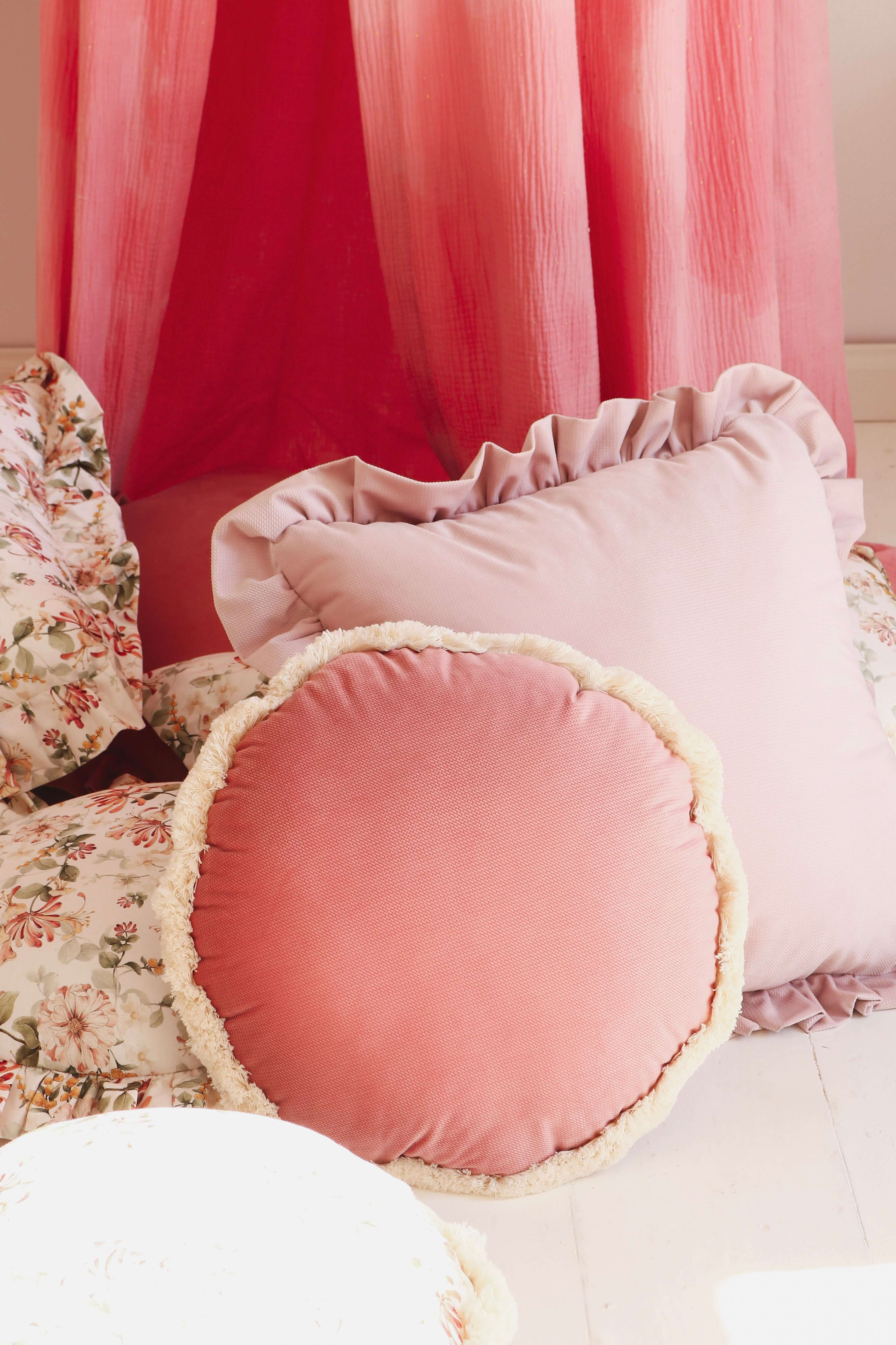 Pink velvet hotsell round pillow