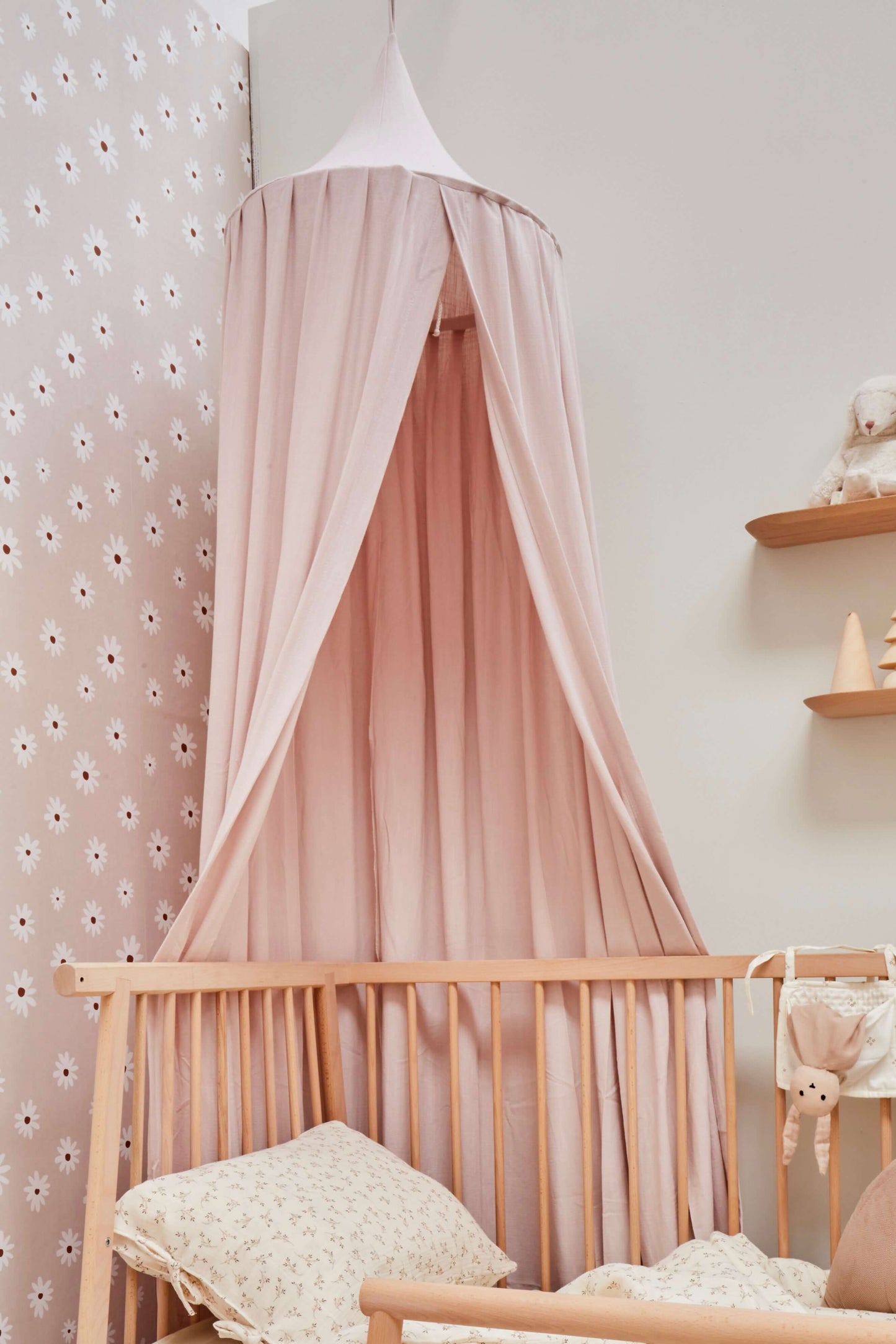 “Crystal rose” linen canopy - light pink bed canopy, bedhemel