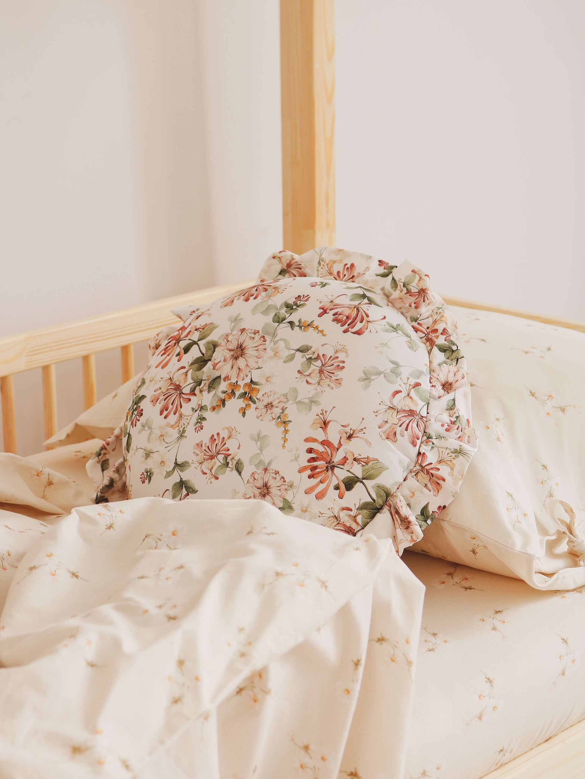 Matuu - Ecru small flowers - bedding set, duvet cover, case pillow