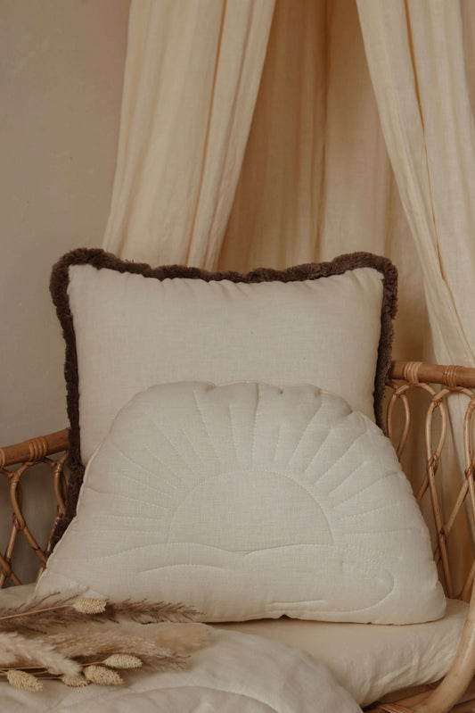 Matuu - Cream square linen pillow
