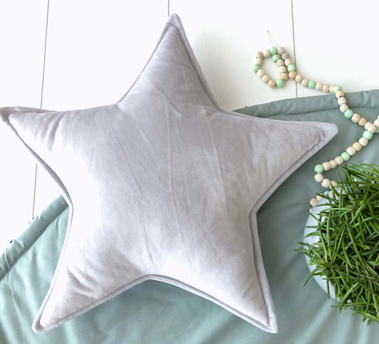 Matuu - GREY STAR - velvet pillow