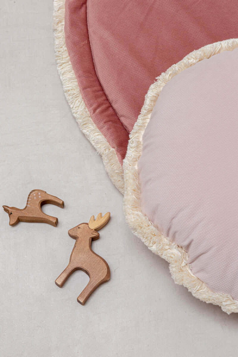 Matuu - Dusty pink &marsala - round velvet pillow
